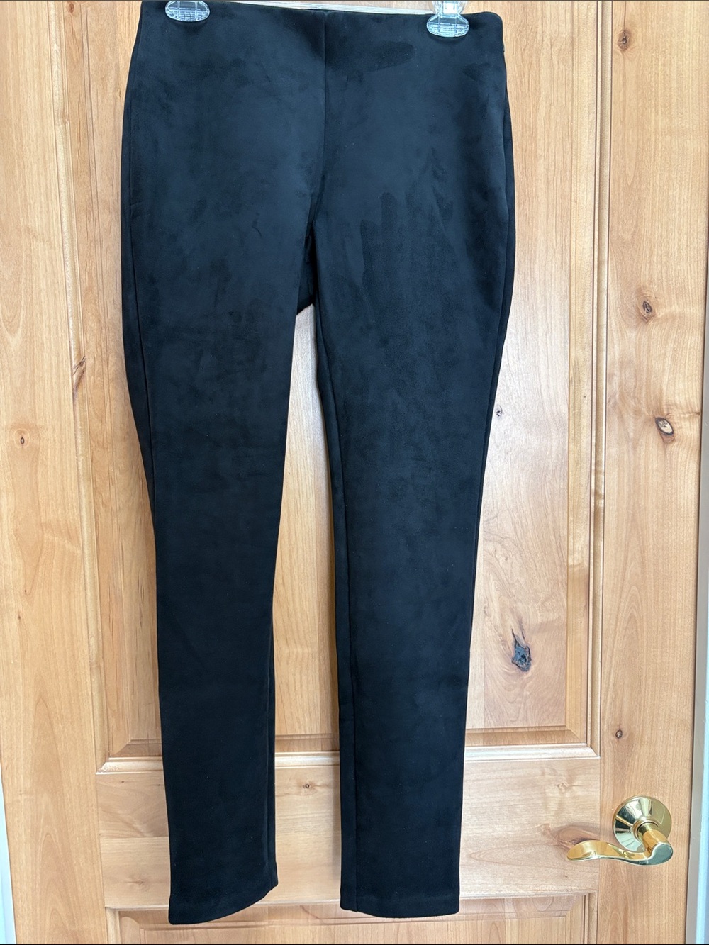 Chaps Black Faux-Suede Leggings